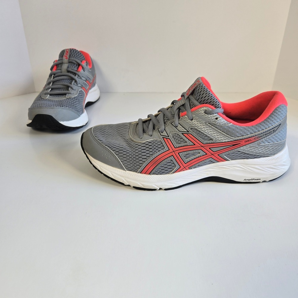 Asics Gel-Contend 6 Synthetic Women 9.5 Gray Pink Running Shoes 1012A570